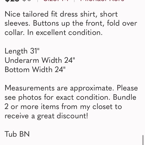 Michael Kors Linen Short Sleeve Button Up Shirt Md - Picture 11 of 11